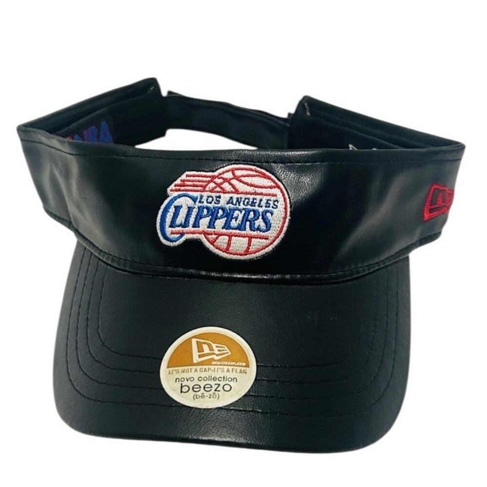 New Era NBA Los Angeles Clippers Beezo Faux Leather Black Adjustable Visor Hat